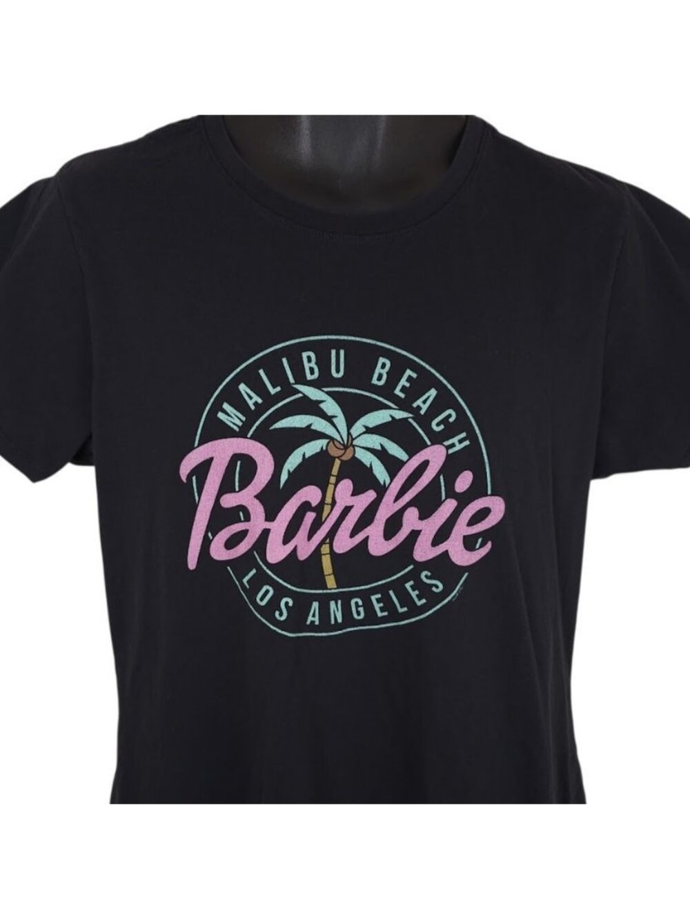 Barbie T Shirt Womens Size XL Black Mattel Malibu Beach Los Angeles